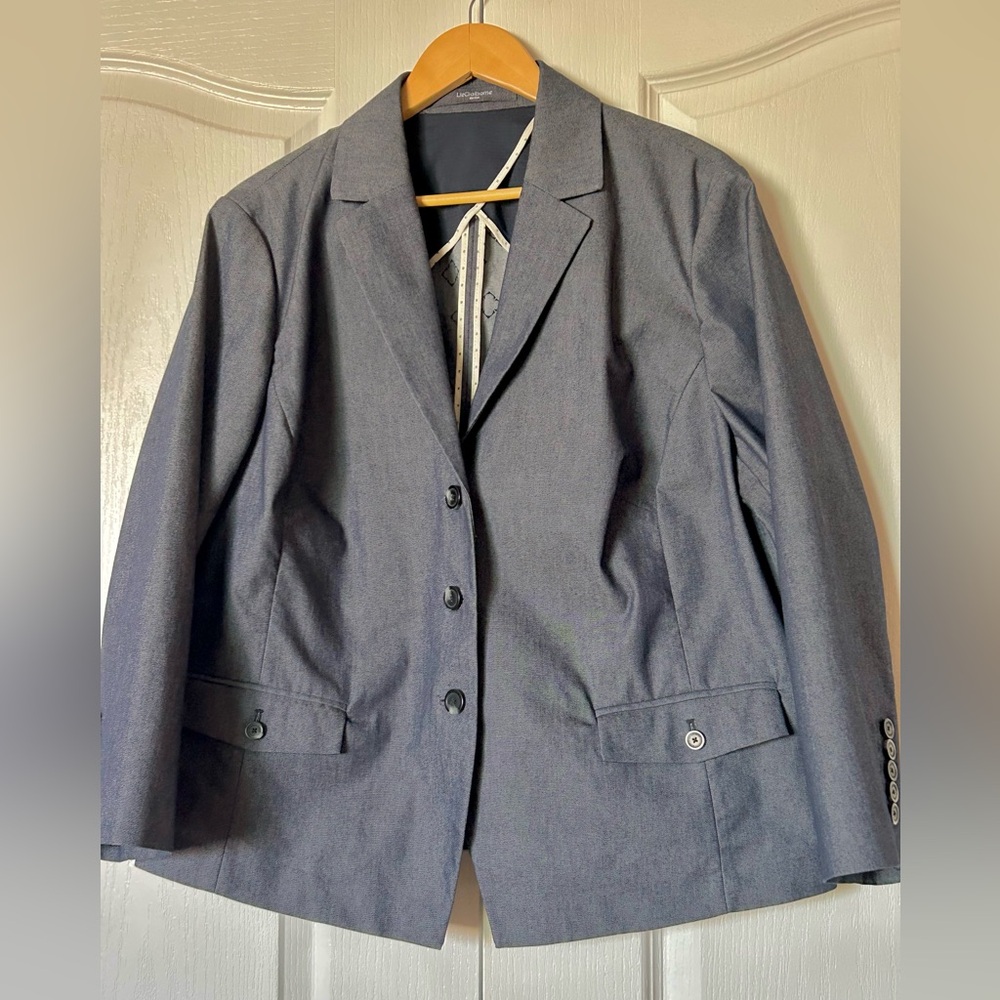Liz Claiborne Denim Blazer with Button Details Size 16W
